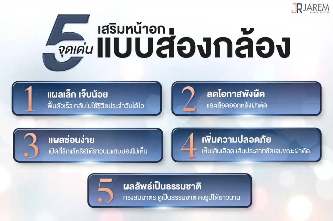 จุดเด่นของการเสริมหน้าอกส่องกล้อง | Jarem Clinic